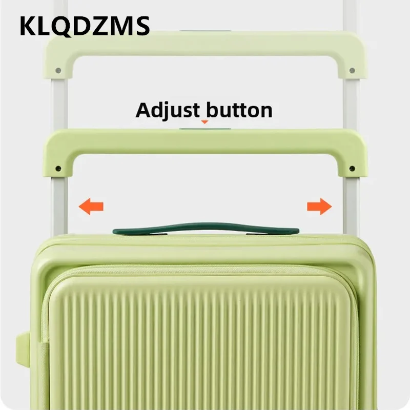 KLQDZMS Rolling Suitcase Front Opening Boarding Case Women's Laptop Trolley Case 20