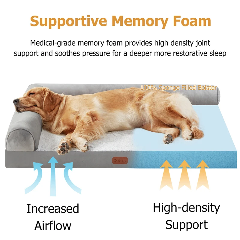Кровать из пены с эффектом памяти для маленьких собак — водонепроницаемый и прочный диван-кровать для домашних животных с моющимся чехлом, кровати для собак/кошечек, товары для собак