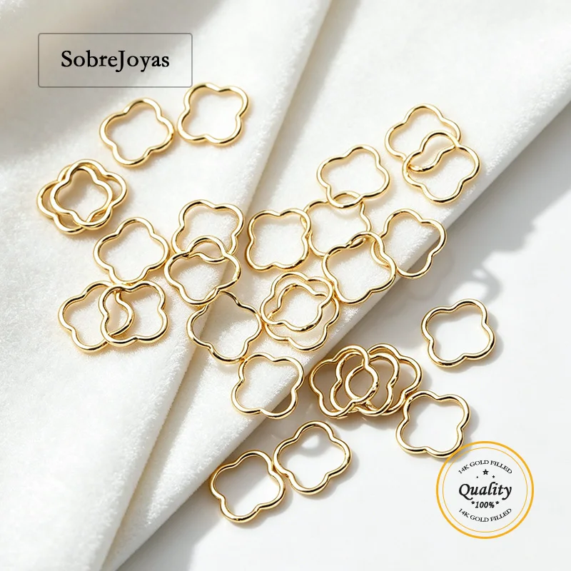 10mm Four-Leaf Clover Jump Ring 925 Sterling Silver Jewelry Making Pendant Connectors 0.81mm Wire for Craft Supplies