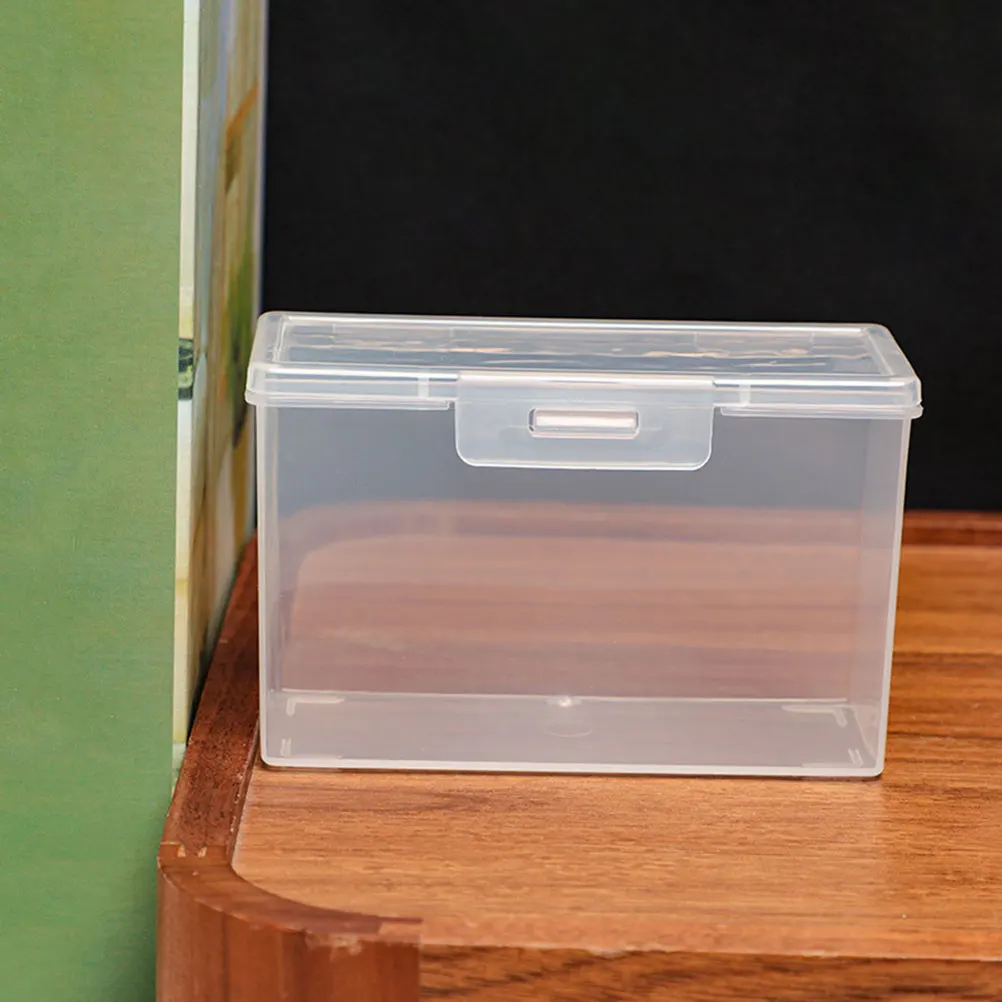 

4Pcs Transparent Storage Box Lid Document Holder Card Organizer Multi Purpose Clear Plastic Case Box with Clear Lid