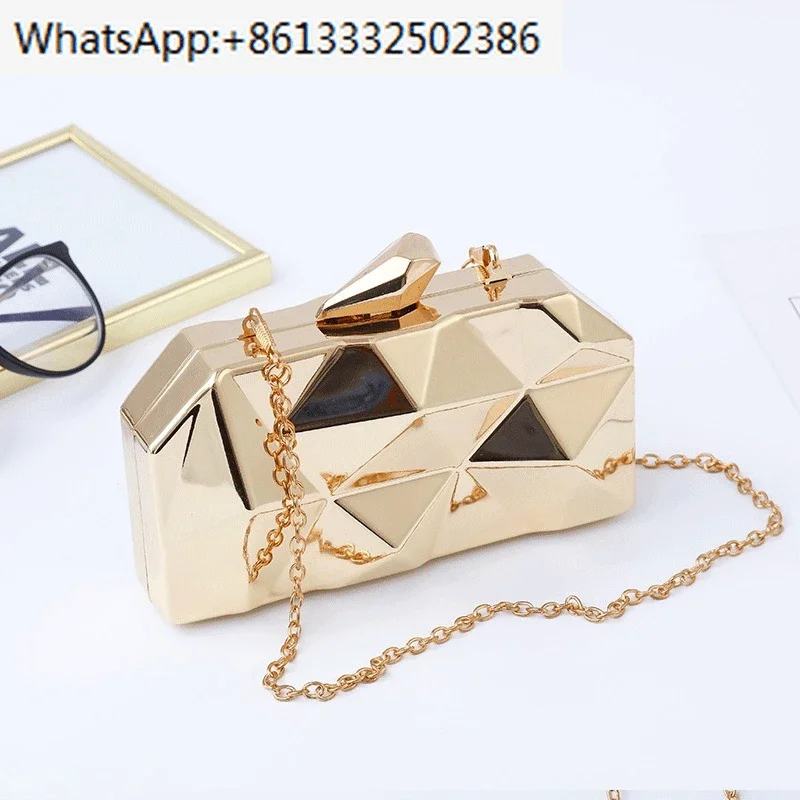 

Water Cube Iron Lock Evening Bag Banquet Women's Bag Sequin Clutch