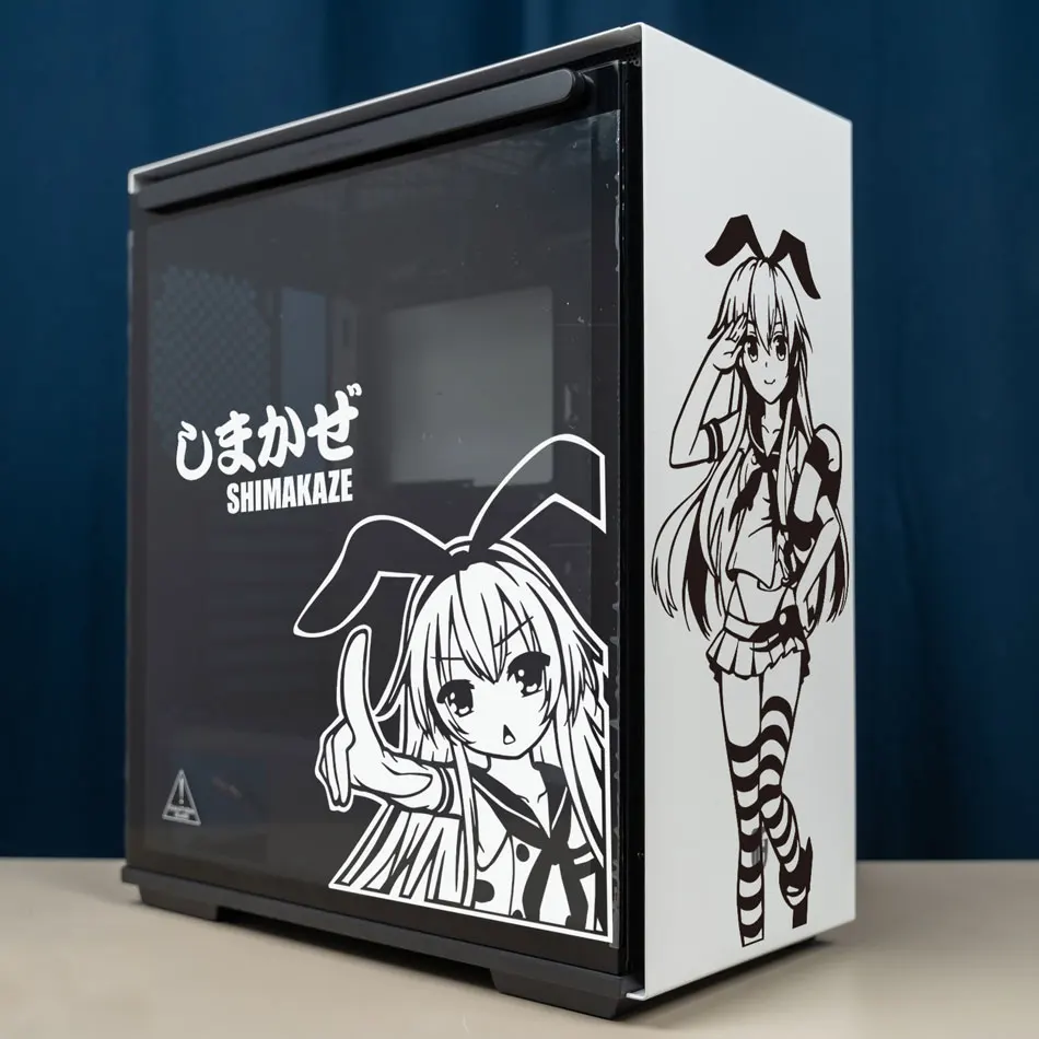 Shimakaze Anime Stickers for PC Case,Cute Cartoon Decor Decals for Atx Computer Chassis Skin,Waterproof Easy Removable