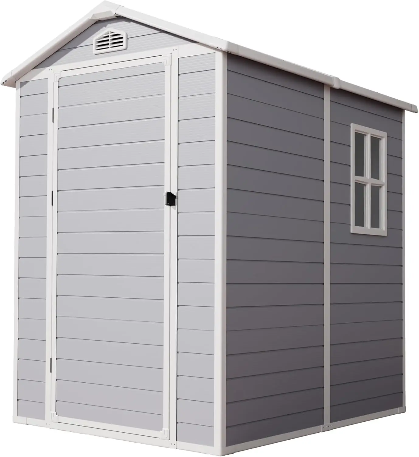 

Devoko 6X4 Ft Resin Shed, Plastic Shed With Floor Lockable Doors Window & Vents, Outdoor Storage Shed For Backyard Patio Lawn