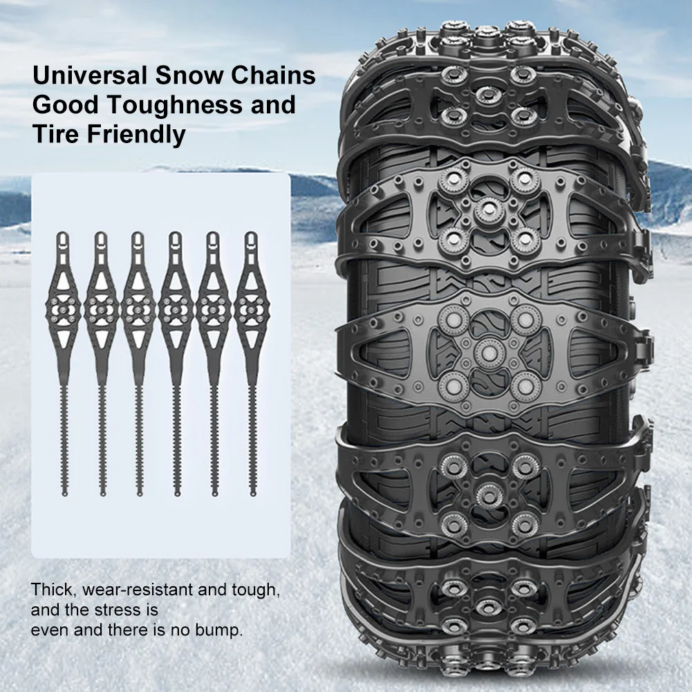 1pcs Car Snow Chain TPU Car Winter Tire Wheels Chains Emergency Double Grooves Anti-Skid Chains for Tire Width 165-275mm