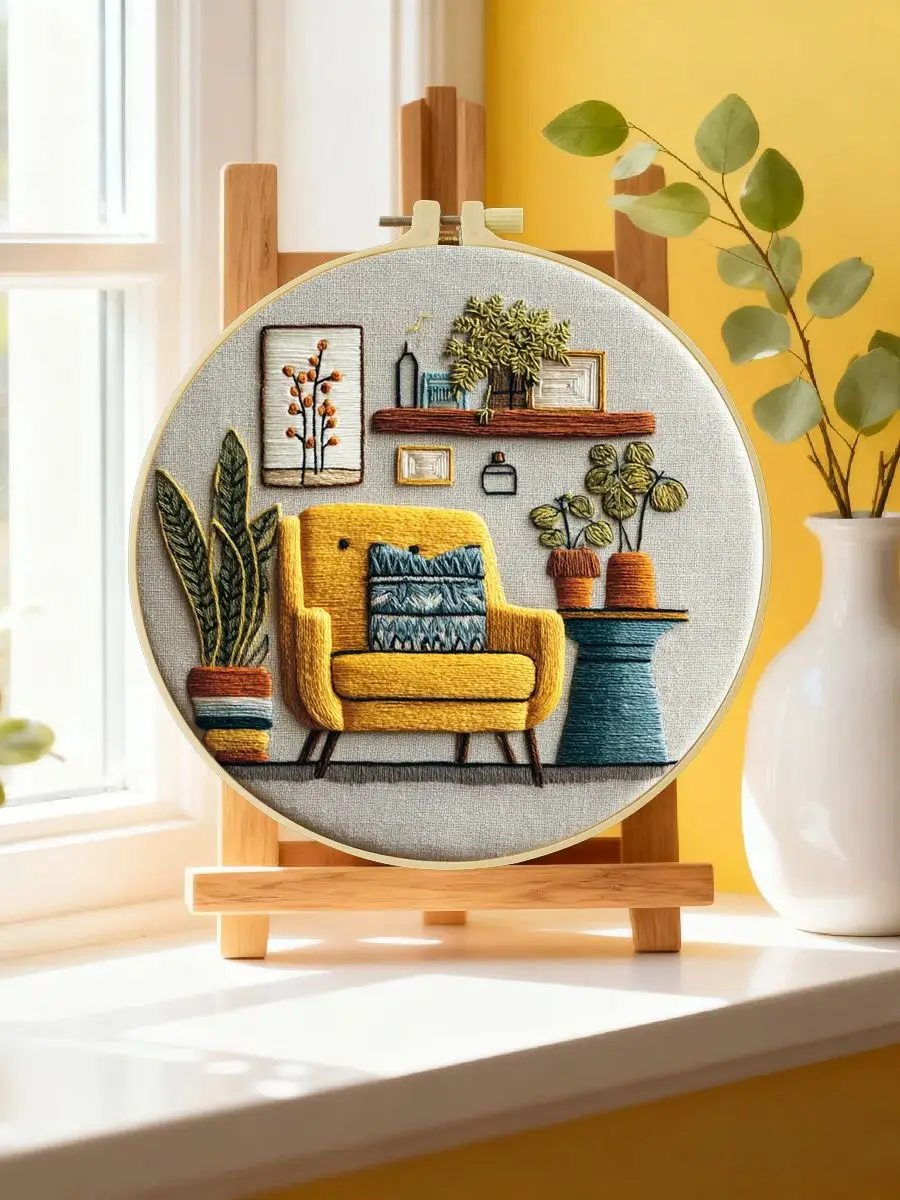 1 Stück 20X20CM/15X15CM 7,87/6,3 Zoll Sofa-Stickerei-Starter-Kit DIY-Kit DIY-Stickerei-Set für Anfänger – Detail 6