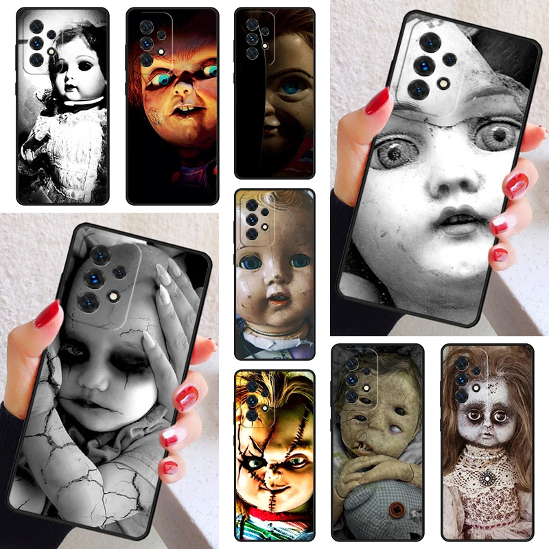 Creepy Baby Doll Horror Phone Case Cover For Samsung Galaxy A52 A72 A73 A20e A21S A50 A70 A12 A42 A31 A40 A51 A71 A32 A80 A91