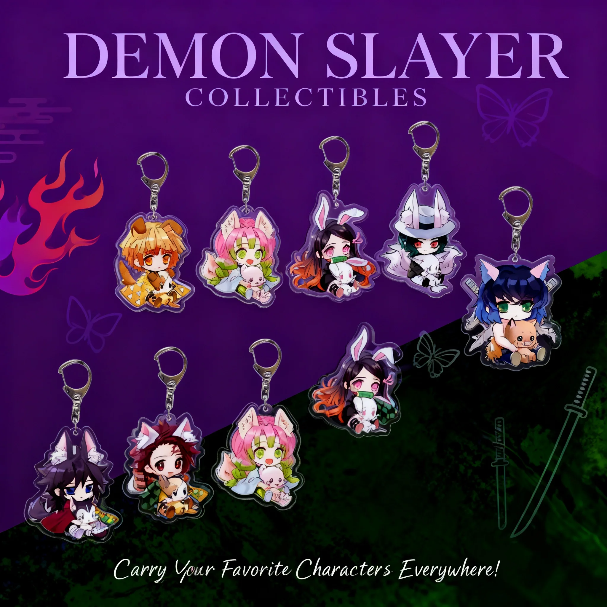 Máscara de Nezuko de Demon Slayer en Posición Sentada, Pendientes de Tanjiro Kamado, Modelo de Arma, Colgante, Accesorios de Cosplay de Anime para Fans