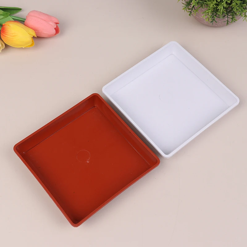 1 buah Pot bunga nampan tanaman piring plastik persegi tahan lama PP piring Drip nampan Pot tanaman piring berkebun air nampan