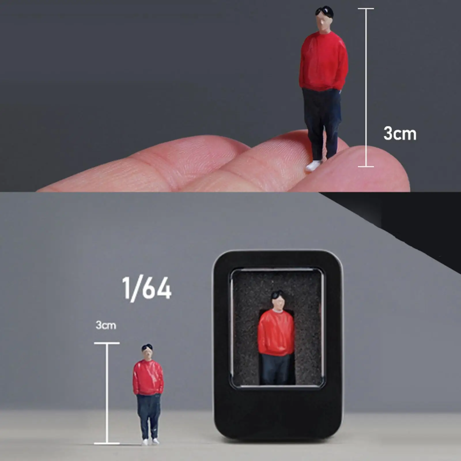 Realistisch 1/64 schaal mensen beeldjes miniatuur mensen model kleine mensen voor