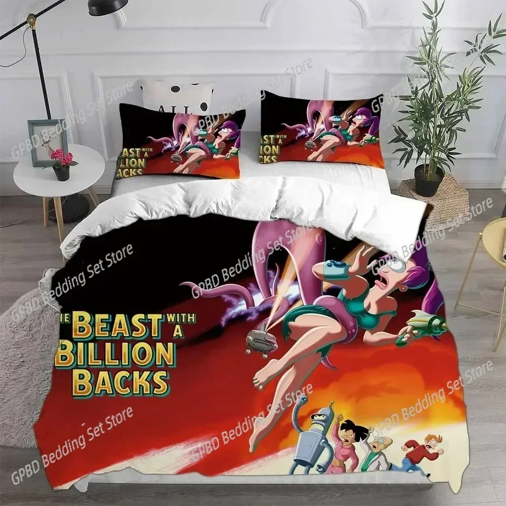 

Cartoon Futuramas Bender 3D NEW Duvet Cover Pillowcase Bedding Set Adult Girl Bedroom Decoration Children Single Double Large