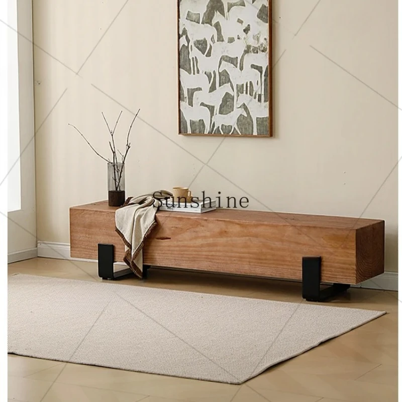 

Shopping Mall Hotel B & B Rest Bench TV Cabinet Retro Solid Wood Bench