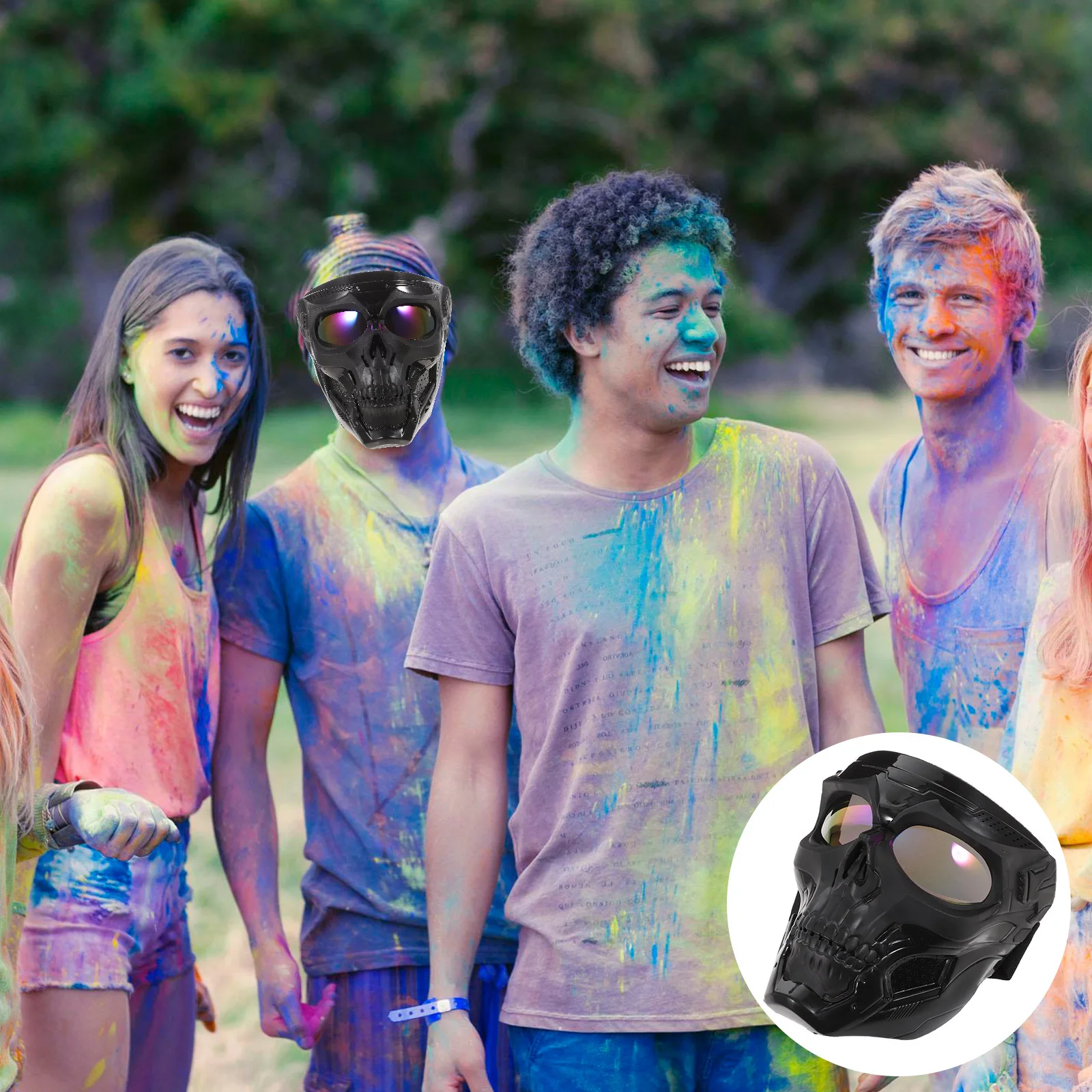 

Skull Motorcycle Goggles Riding Mask Skull Glasses Protective Riding Gear Cosplay Costume Accessory Motorcycle Goggles