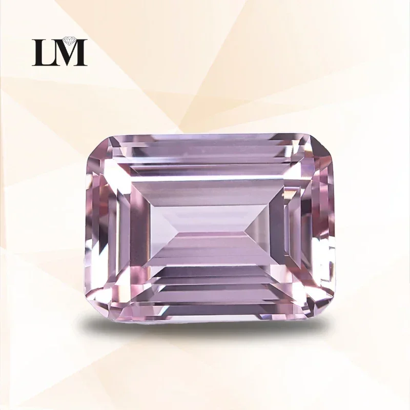 

Lab Grown Sapphire Sakura Pink Color Emerald Cut VVS1 Selectable AGL Certificate Gemstone Charms DIY Jewelry Making Materials