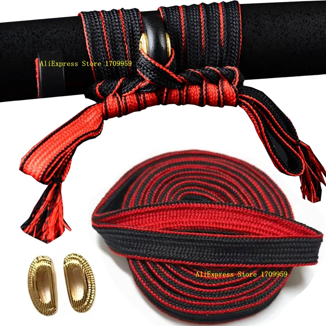 Envoltório de seda grosso cabo de cor dupla especializado sageo para diy espada japonesa katana wakizashi saya bainha acessórios de corda