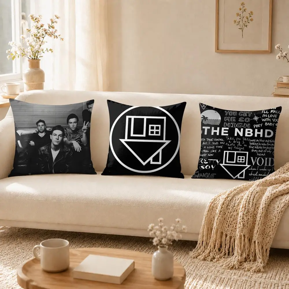The N-Neighbourhood Band Cushion Cover Soft Short Plush Pillow Cases Hidden Zipper Cutecore Sofa Bedroom Home Decor Gift