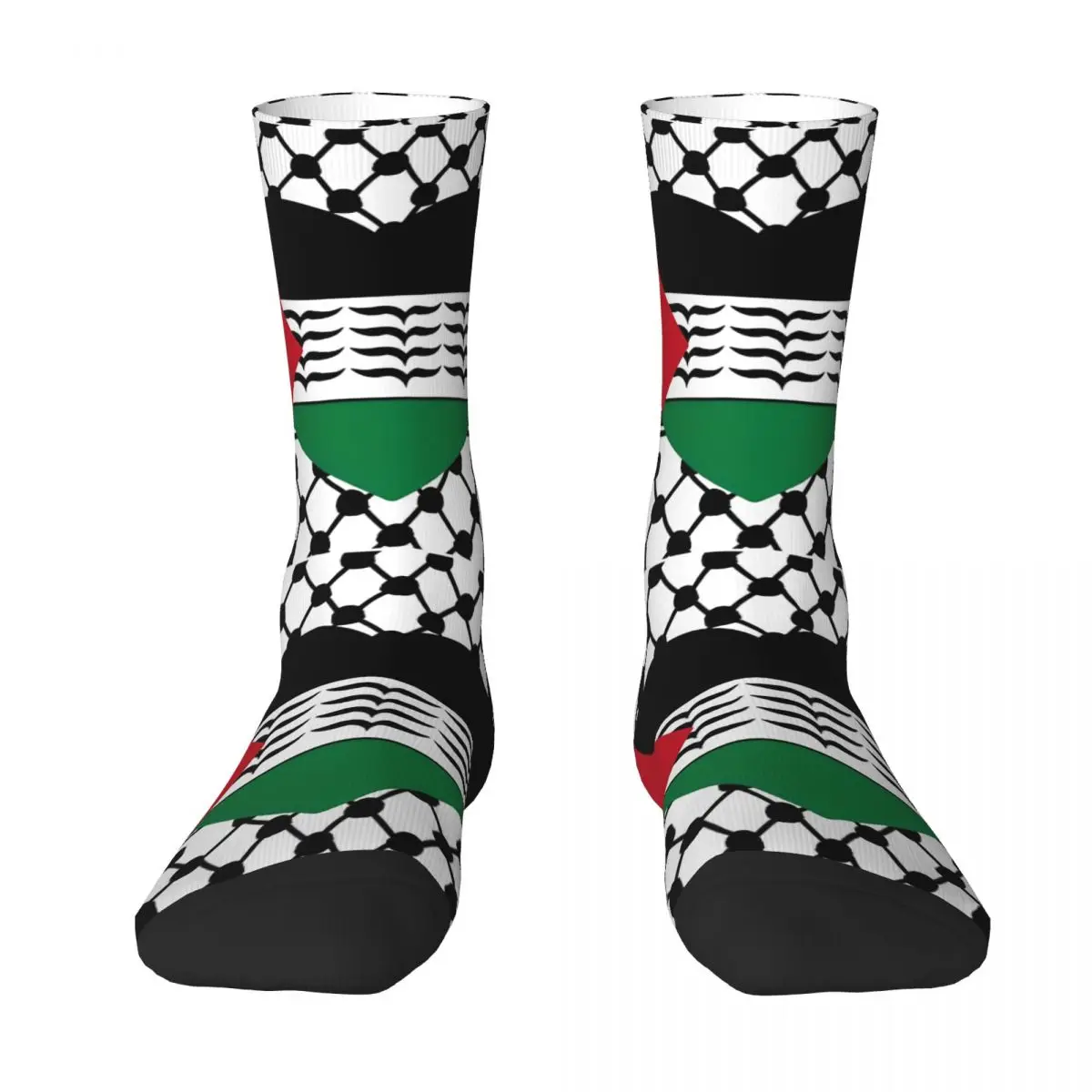 Chaussettes imprimées coordonnantes unisexes pour hommes, bas respirants doux, chaussettes de cyclisme, sensation de Palestine, mode hivernale