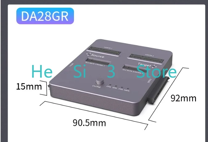 1Pcs M.2 SATA/Nvme Base Msata External Box Multi-Protocol Compatible Hard Disk Clone Duplicator