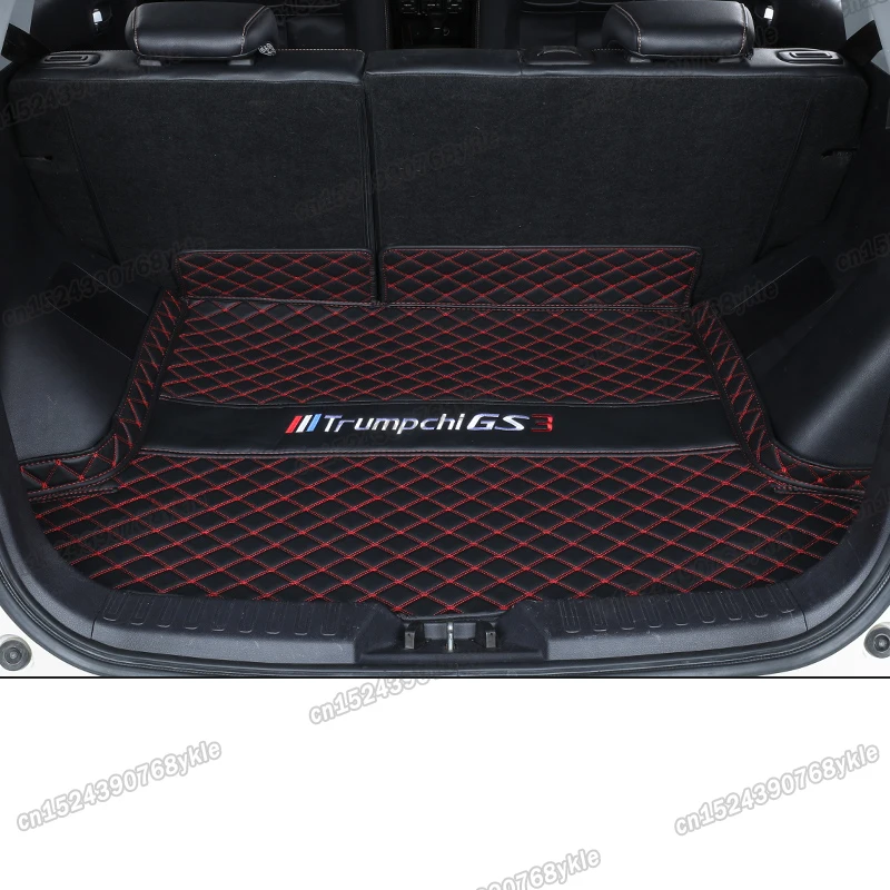 

leather car trunk mat cargo liner mats carpet luggage rear boot cushion for trumpchi gs3 gac 2017 2018 2019 2020 2021 2022 auto