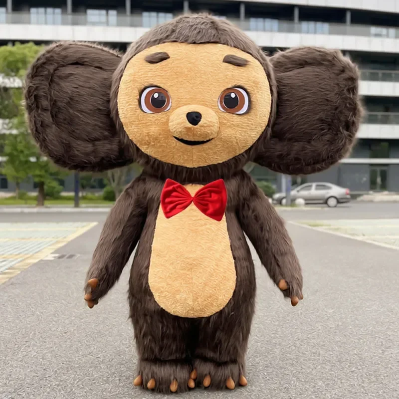 Costume da mascotte Cheburashka gonfiabile da 2 m/2,6 m, bambola da passeggio con scimmia con grandi orecchie carine per la pubblicità e abiti di Halloween senza batteria