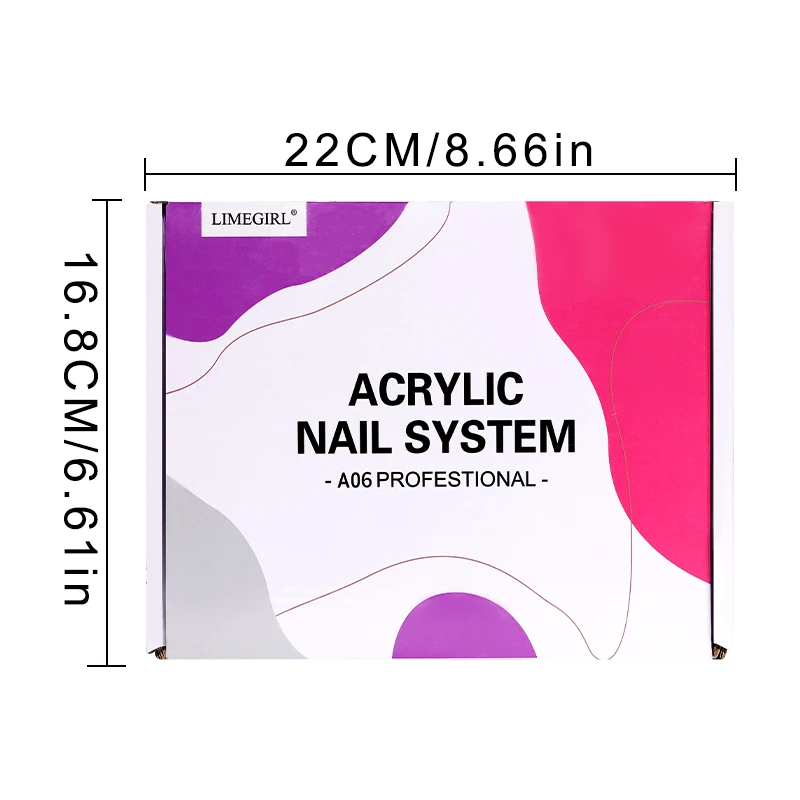 LIMEGIRL Nagelkristallpulver-Set, Acryl-Flüssigkeitsset, Glitzer, 3D-Nagelkunst, Nagelpulver für Nagelverlängerung, Gravur, Anfänger-Set