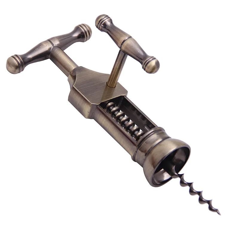 Ouvre-bouteille de vin en alliage de zinc, style rétro classique en bronze antique, tire-bouchon, extracteur de bouchons de bouteille, ouvre-bouteille de vin