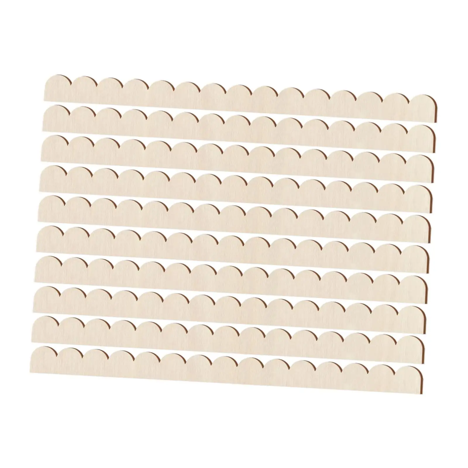 

10Pcs Fan Shape Decorative Moulding Trims DIY Handcraft Decor Wood Molding for Picture Frame Door Wall Fence Window