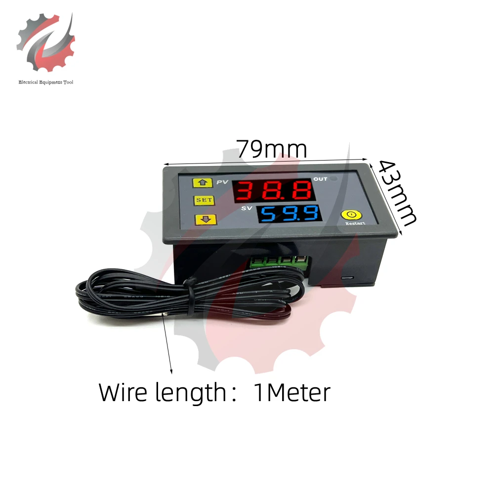 W3230 DC 12V 24V AC 110-220V Mini Digital Temperature Controller Thermostat Regulator Heating Cooling Control With Probe Sensor