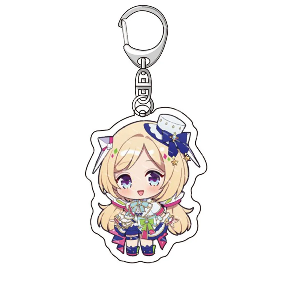 Hololive VTuber Figures Keychain Transparent Acrylic Keyring Shu Mysta Luca Ike Vox Collection Fans Gifts Key Chains