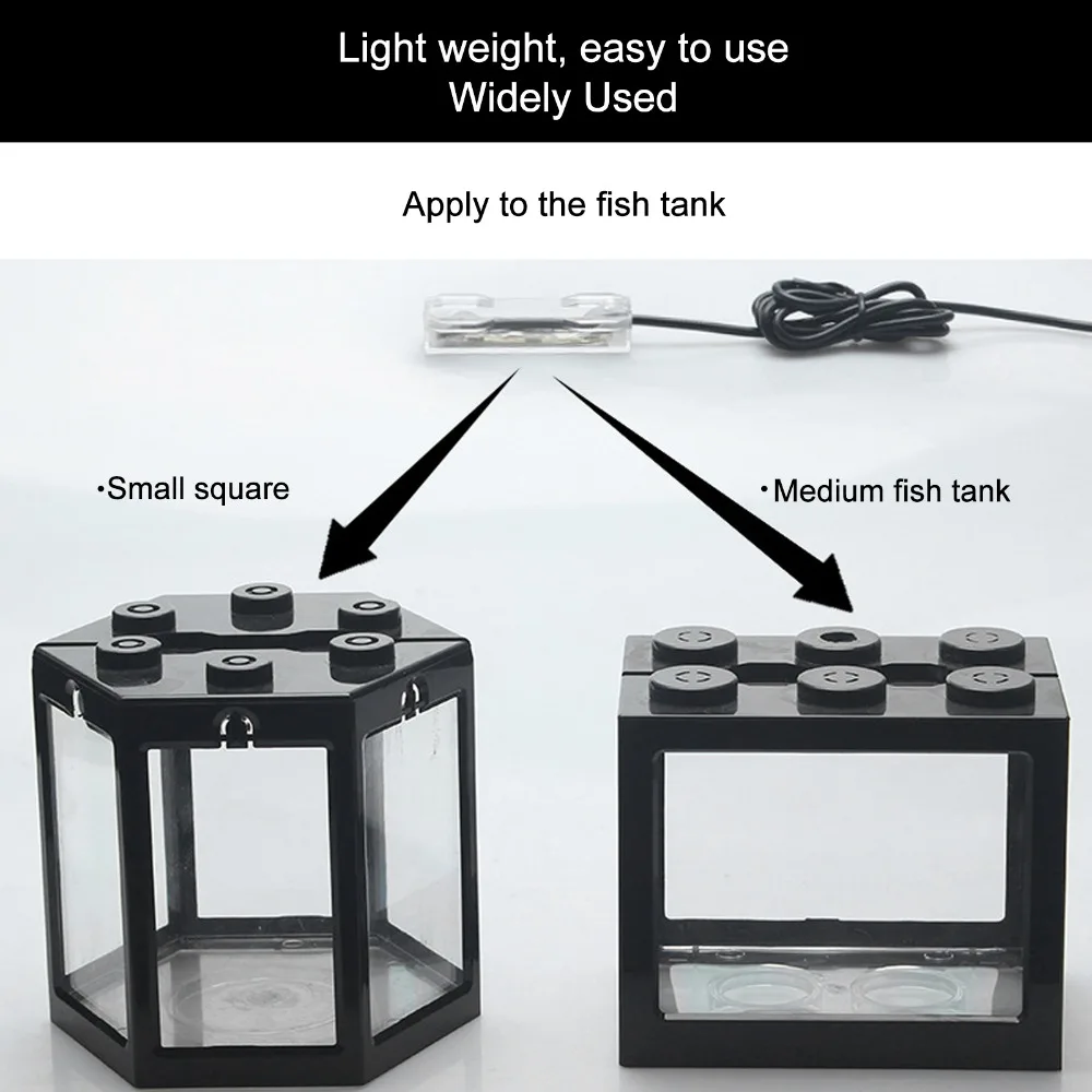 Colorful Light LED Aquarium Light LED Remote Control Micro Landscape Light Split Type Hex Square Blocks USB Charging Light