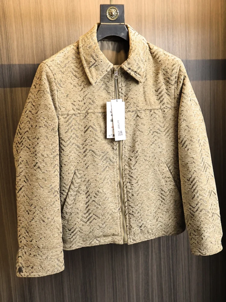 

Мужская одежда Jaet с бархатной текстурой, винтажная свободная посадка Faion Urban Sle, зимняя верхняя одежда с цветочной вышивкой, прямой подол