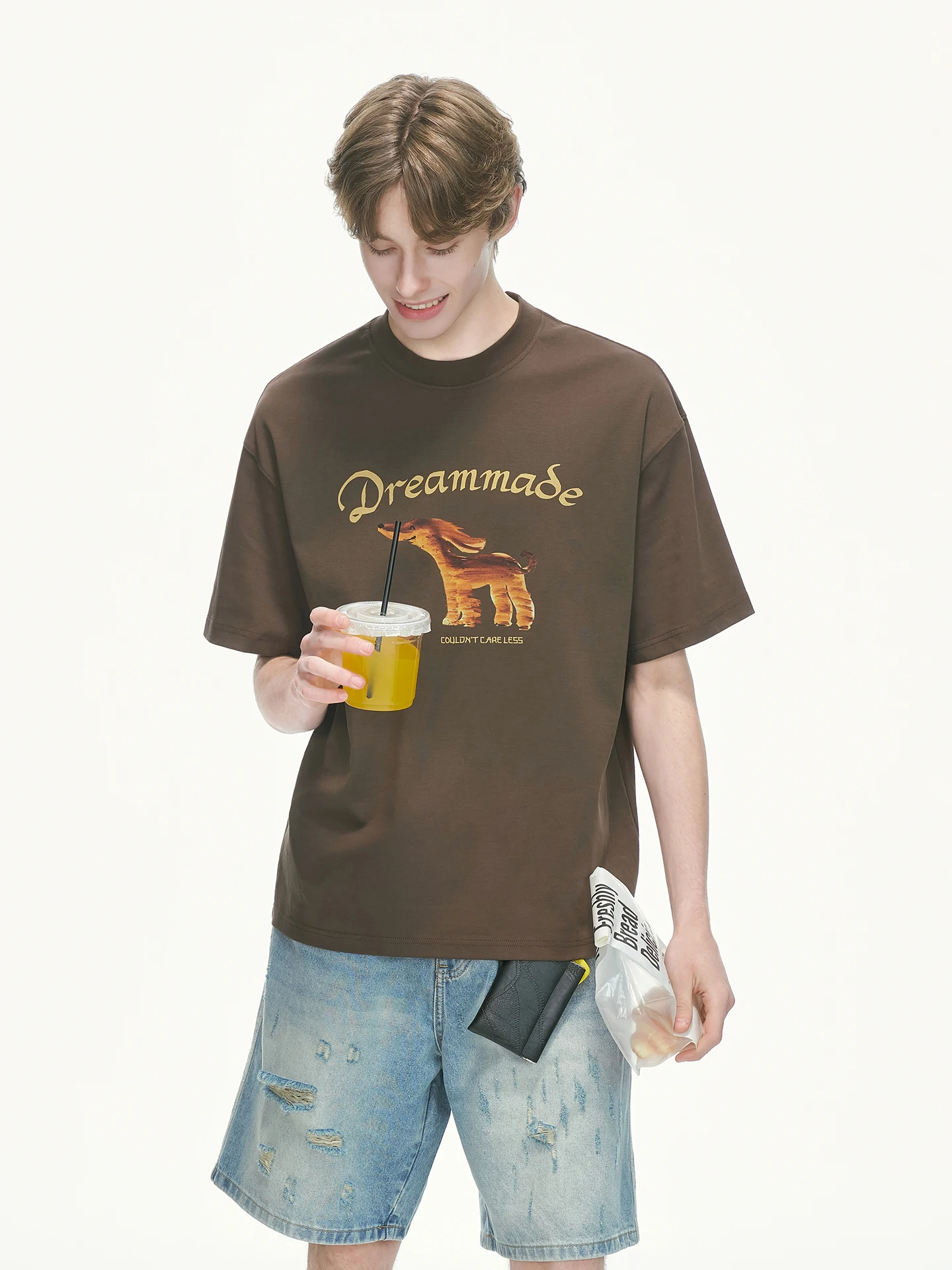 Dream Made American Design Printed Men's Summer Thin Short Sleeve T-Shirt Cool Feeling Half Sleeve Youth Fashion Cotton Tee