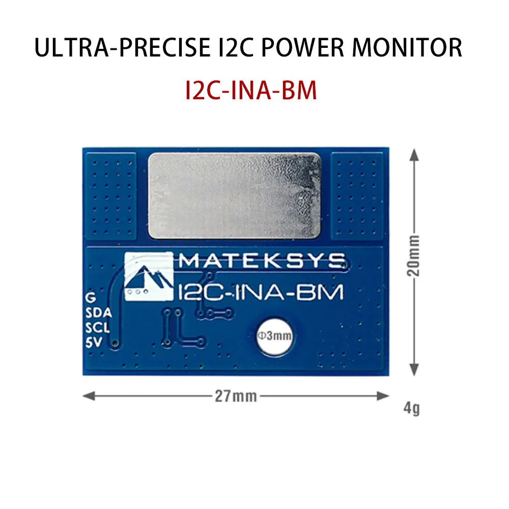 

MATEK ULTRA-PRECISE I2C Монитор мощности I2C-INA-BM для радиоуправляемой модели самолета Автомобильный дрон DIY