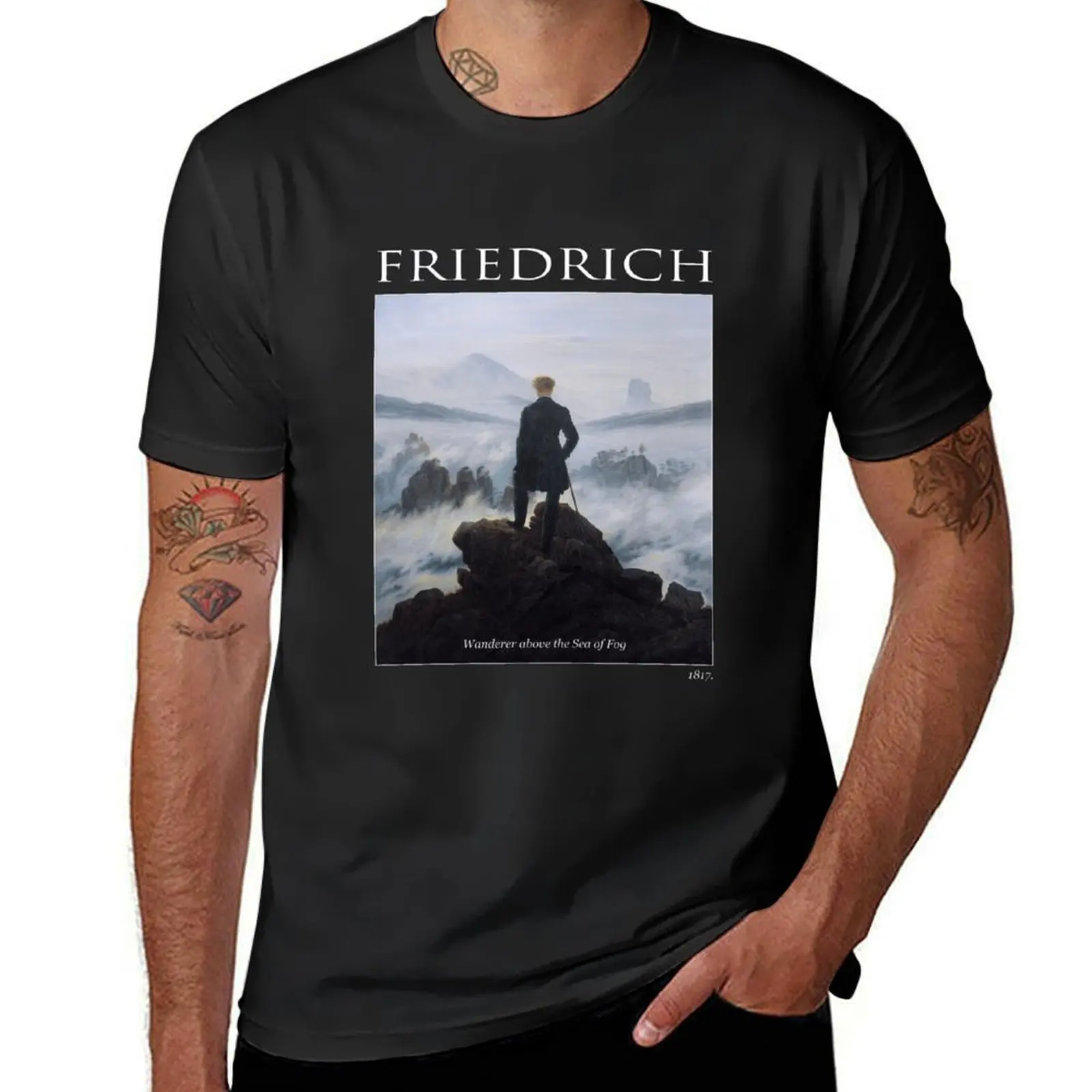 Wanderer above the Sea of Fog (Caspar David Friedrich) T-Shirt customs boys whites Men's t-shirt