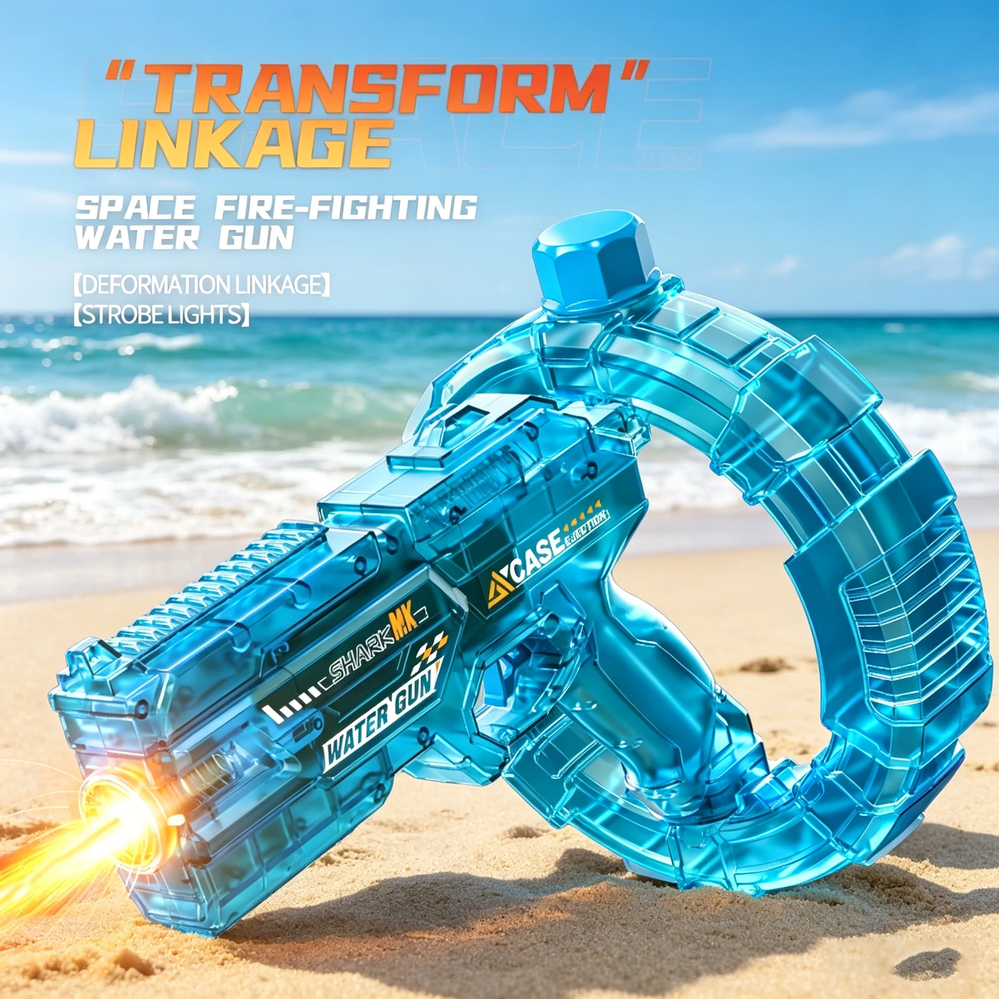 

Energy Gathering Ring Electric Water Gun LED Lighting Linkage Deformation Continuous Shooting Toy Summer Beach Pool Games Gift
