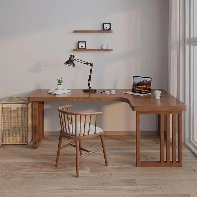 Desktop computer desk Home bedroom Simple L-shaped table against the wall Corner study desk