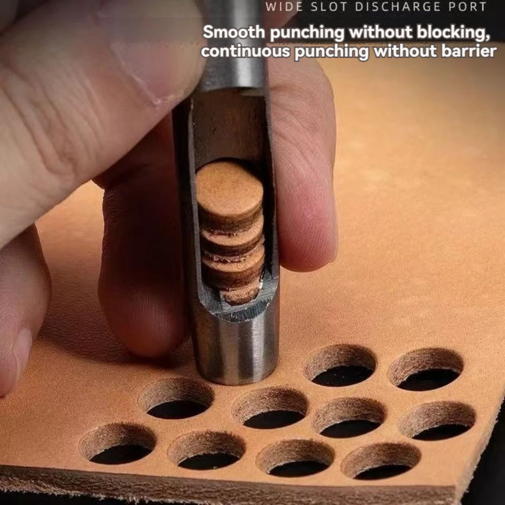 6 قطعة/المجموعة الجلود ثقب لكمة القاطع الجوف جولة ثقب لكمة الجلود صياغة اليد أداة ملاكمة عدة الخياطة الحفر الناخس عدة