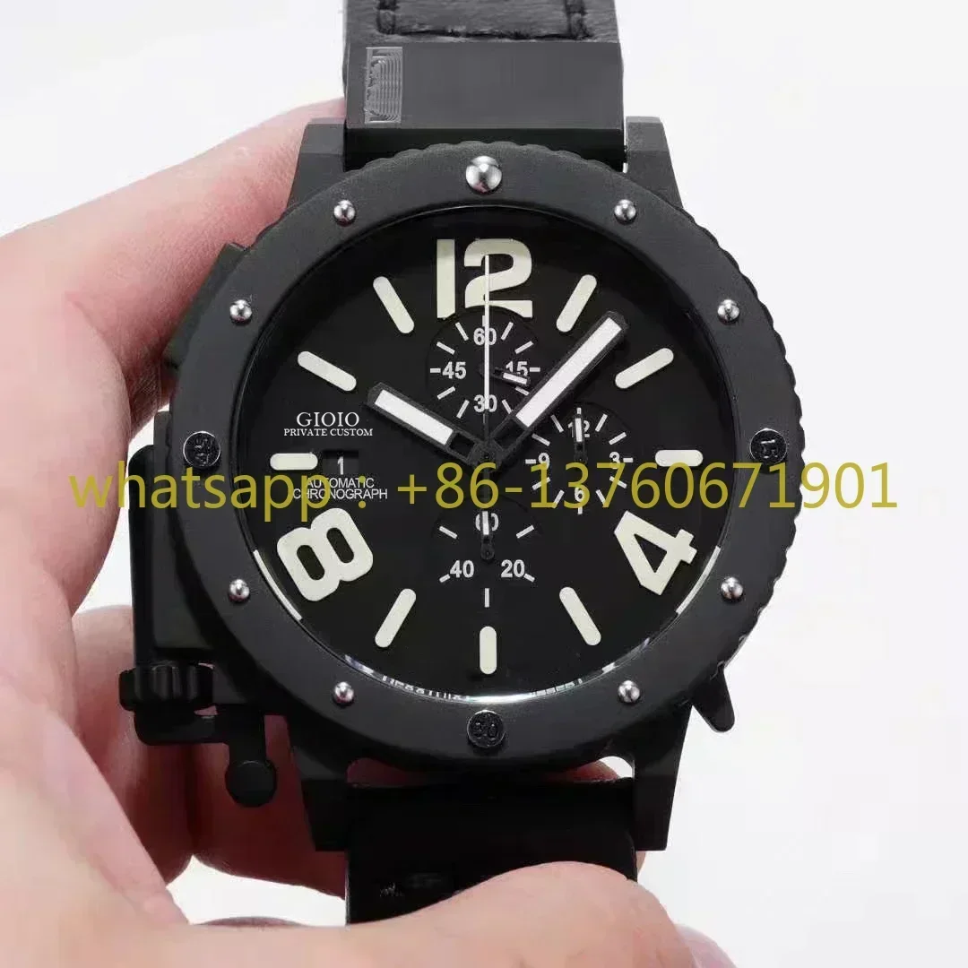 Top Quality Classica Quartz Watch for Men Chronograph Watches Stainless Steel U U42 Black Brown Leather Boat Reloj Pareja Hombre