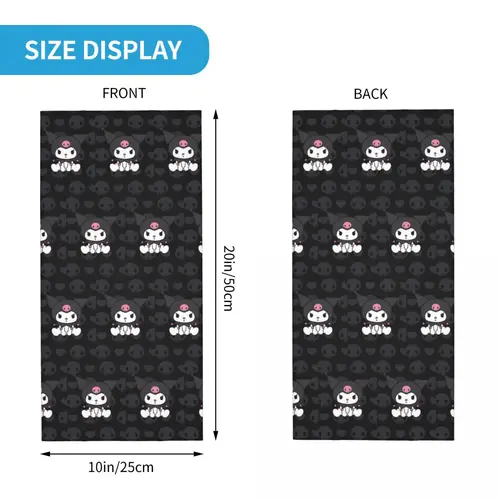 Imagen 2 del producto Bandana personalizada Kuromi, polaina para el cuello, protección UV, bufanda para la cara, cubierta para mujeres y hombres, diadema de dibujos animados, pasamontañas de tubo