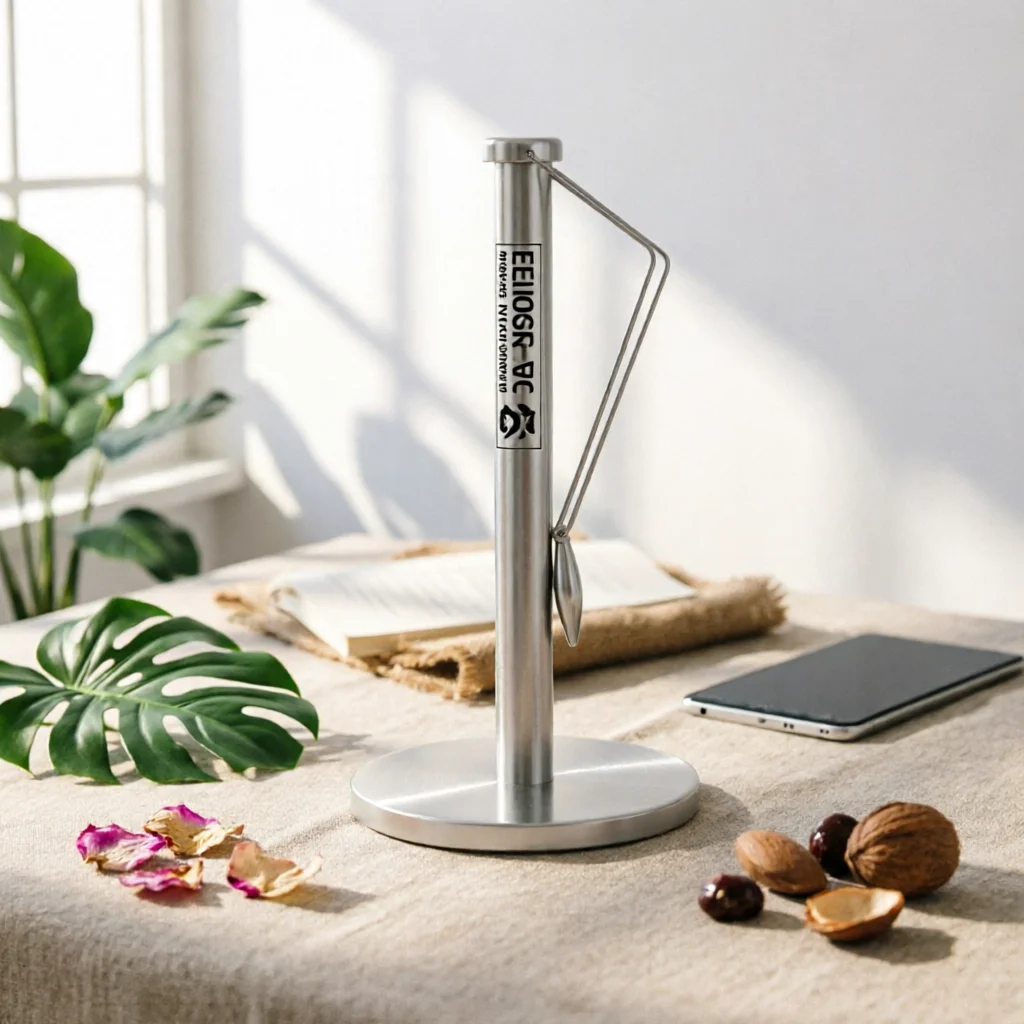 

Stainless Steel Paper Towel Stand Easy to Clean Kitchen Roll Dispenser for Bathroom