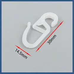 100 Curtain Hooks Curtain Hooks 100pcs Clip-on Hooks For Curtain Rings Home Plastic Curtain Loop Pleating Hooks