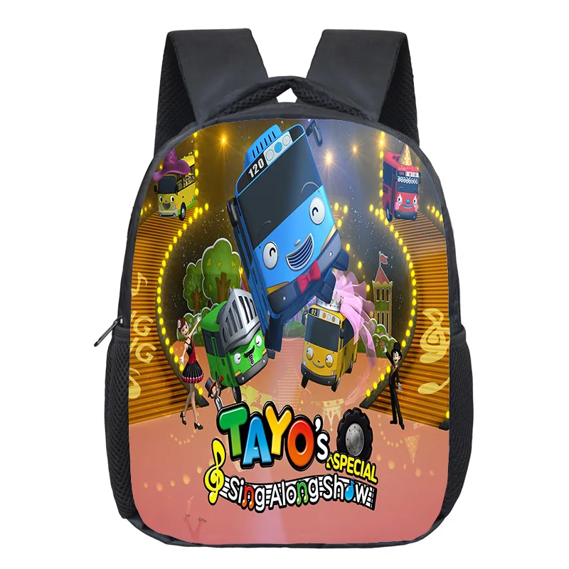 Tas Sekolah Mobil Tayo dan Teman Kecil Kartun Anak-anak Ransel Kasual Anak Laki-laki Perempuan Ransel Anime Anak Ransel DIY Bus Besar Mochilas