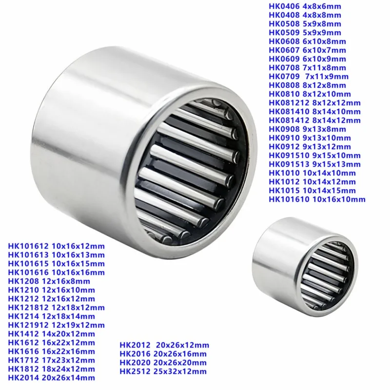 5PCS/10PCS Needle Roller Bearings HK0306 HK0408 HK0508 HK0509 HK0608 HK0810 HK1210 HK1210 HK1212 HK1216 HK0812 HK0406 HK1612