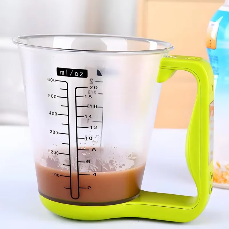 Digital Measuring Cup Scale 1000g, Multifunction Kitchen Measuring Cup with Scale, LED Display Baking Tool with Graduated Mark