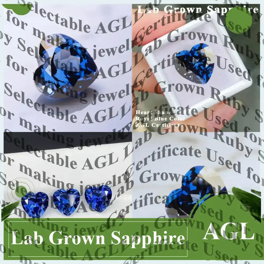 

Lab Grown Sapphire Heart Shape Royal Blue for DIY Jewelry Making Supplies Lab Created Sapphire Gemstone for Craft Projects