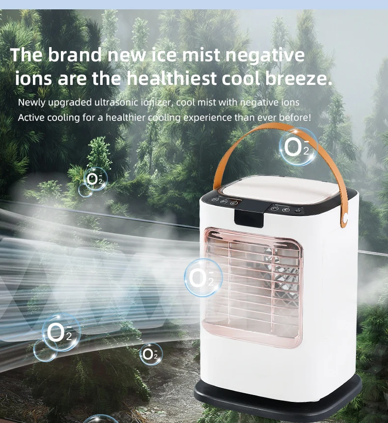 Humidification Refrigeration Small Fan Portable Mini Electric Cooling Fan 2nd Generation Negative Ion Desktop Fan Healthy Cool