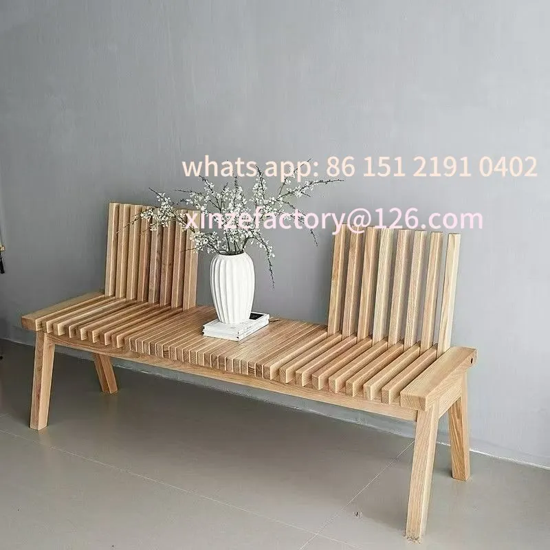 

Customizable solid wood strip folding shoe changing stool medieval solid wood restaurant casual dining table bench with backrest