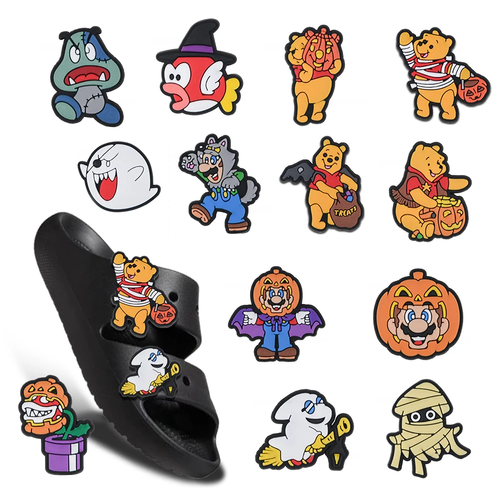 

4-104pcs Halloween Winnie Pooh Disney Shoe Charms DIY Craft Kit for Kids Geological Archaeology hobbies Party Favors Xmas Gifts