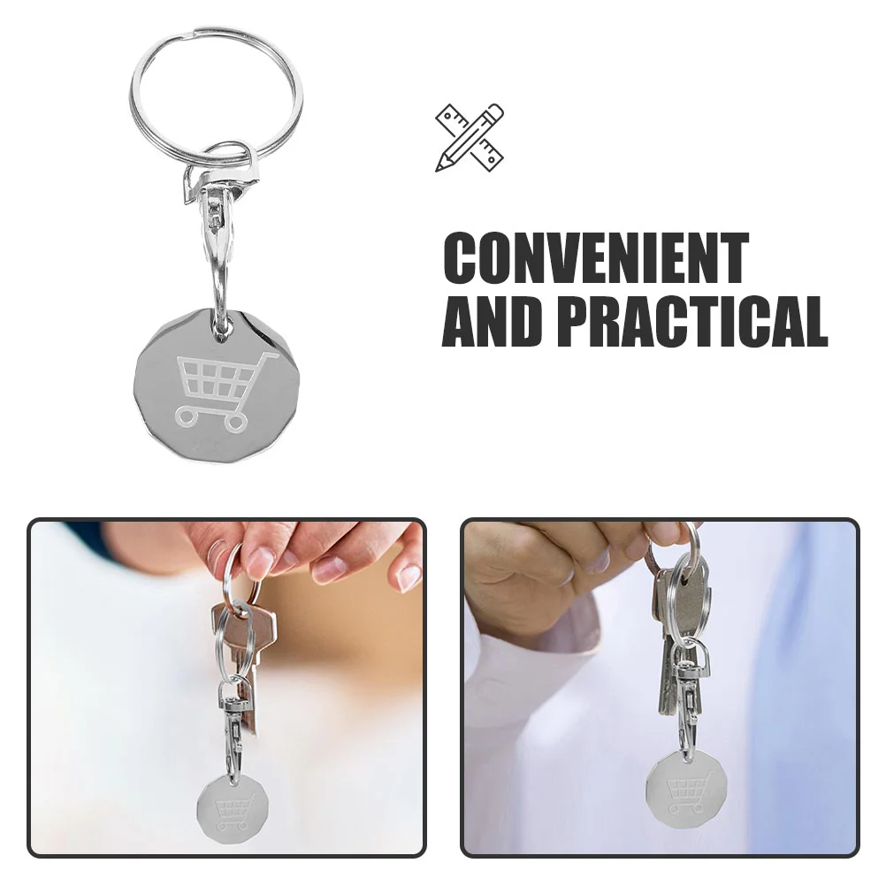 عربة رمز عربات سلاسل المفاتيح حلقة التسوق الرموز للجنسين هدية Keyrings الربع حامل صغير