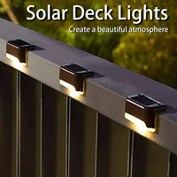 4pcs Solar LED Lights Outdoor Garden Light Deck Lamp Solar Stairs Light Waterproof Solar Step Lamp Patio Garden Decoration Light