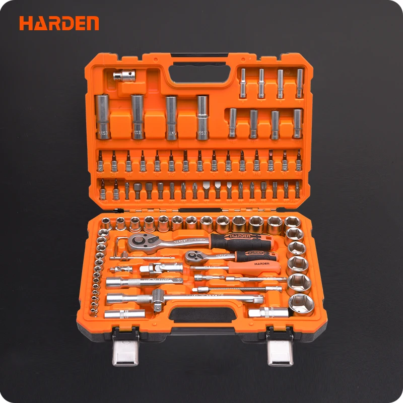94PCS Auto Hand Tools Socket Set 1/2\" & 1/4\" DR Hardened Plastic Repair Wrench Tools With Bag For Home Use